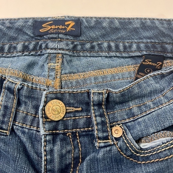 Seven7 Jeans Crop Ankle Jeans Capri Pants Medium Blue Wash Size 4 - Picture 6 of 14
